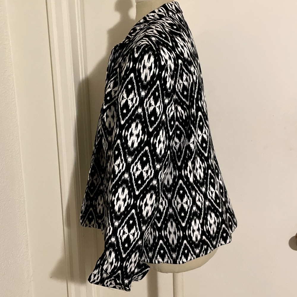 Evan-Picone Women's Black & White Lined Stretch Blazer Jacket   Size 16W - Picture 6 of 8